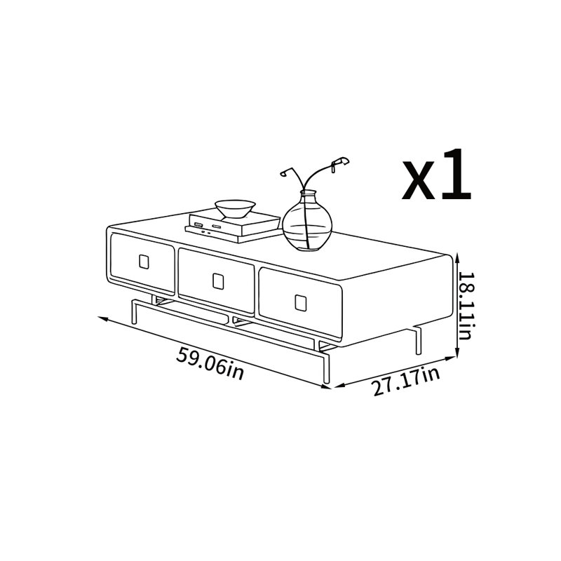 American style retro home coffee table