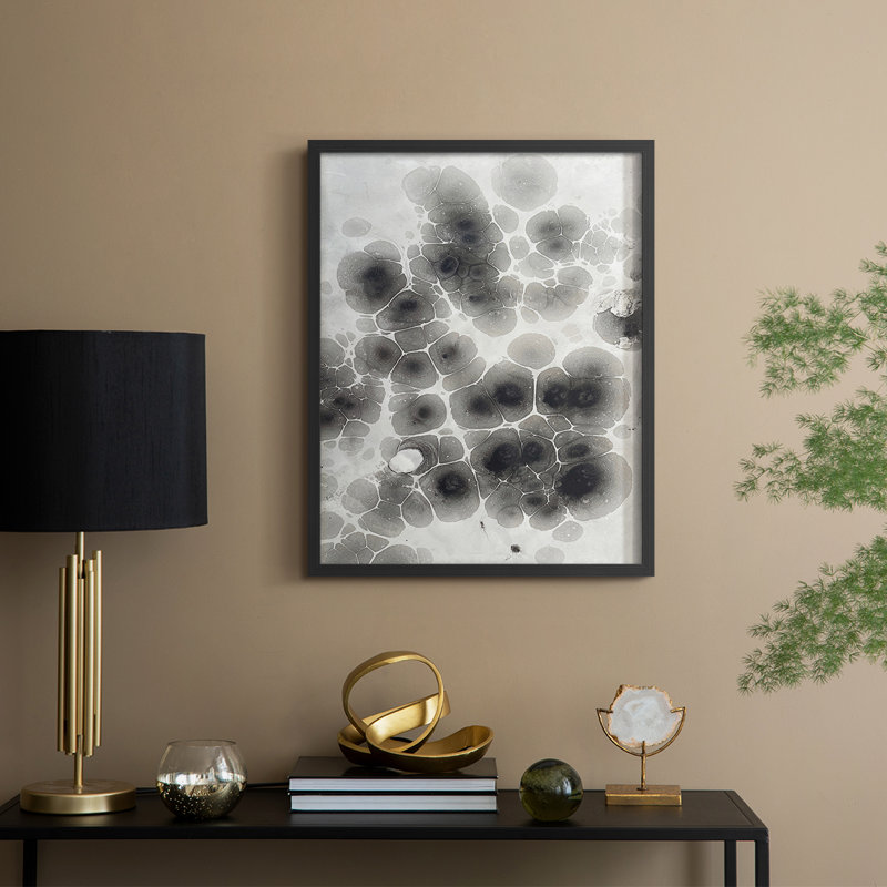 Marbling VIII Framed Print - Solid Wood, Black, 11" H x 9" W