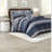 Navy Queen Bedding Sets, Microfiber, Modern Striped Design For Home