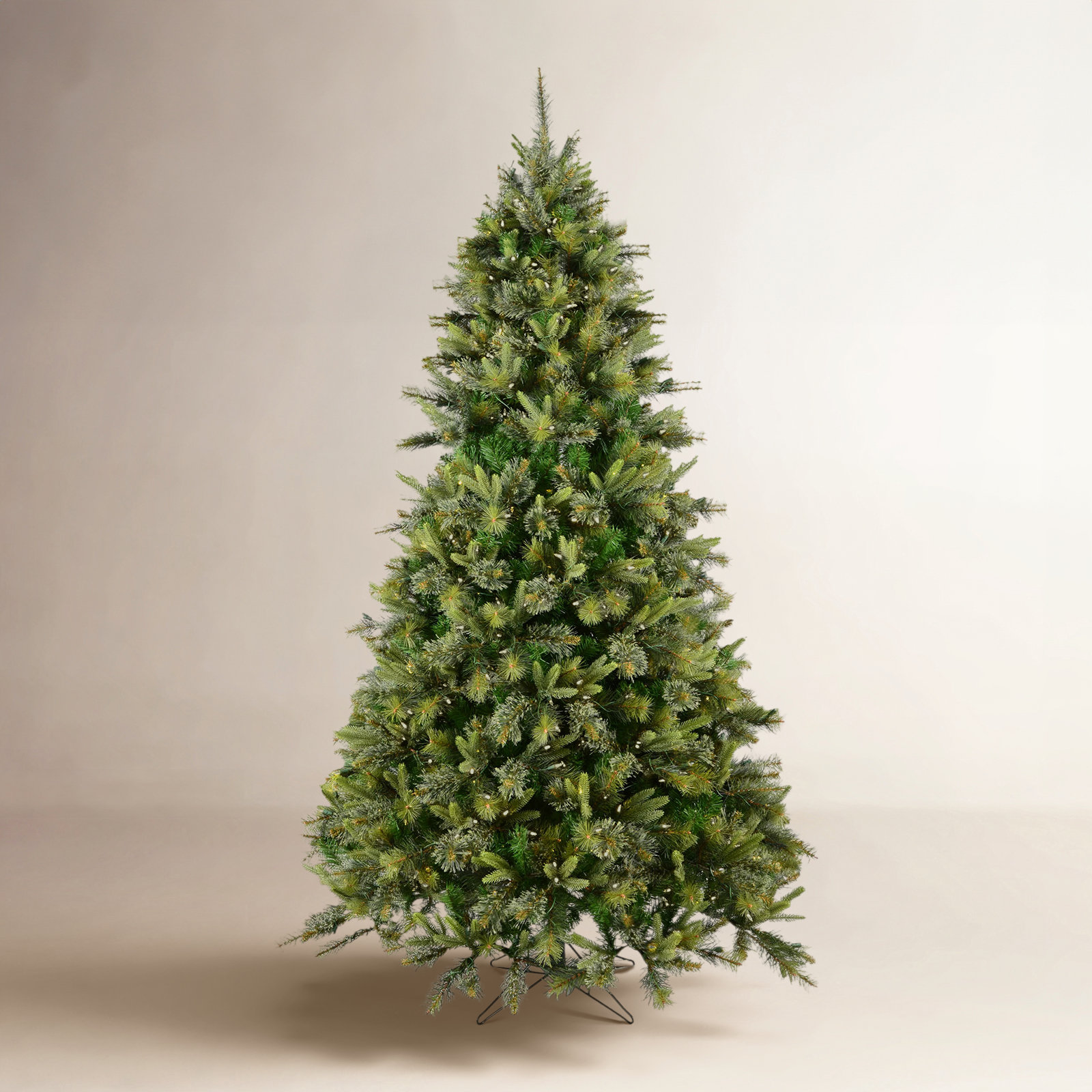 Kanhaya Flocked Pre-Lit Pine Christmas Tree, 9.5' H