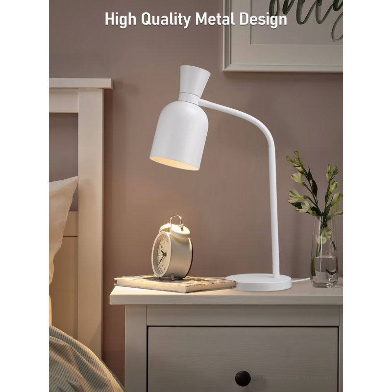 Modern Metal Desk Lamp, Vase-Shaped Gooseneck Task Lamp, Max 60W E26 Base