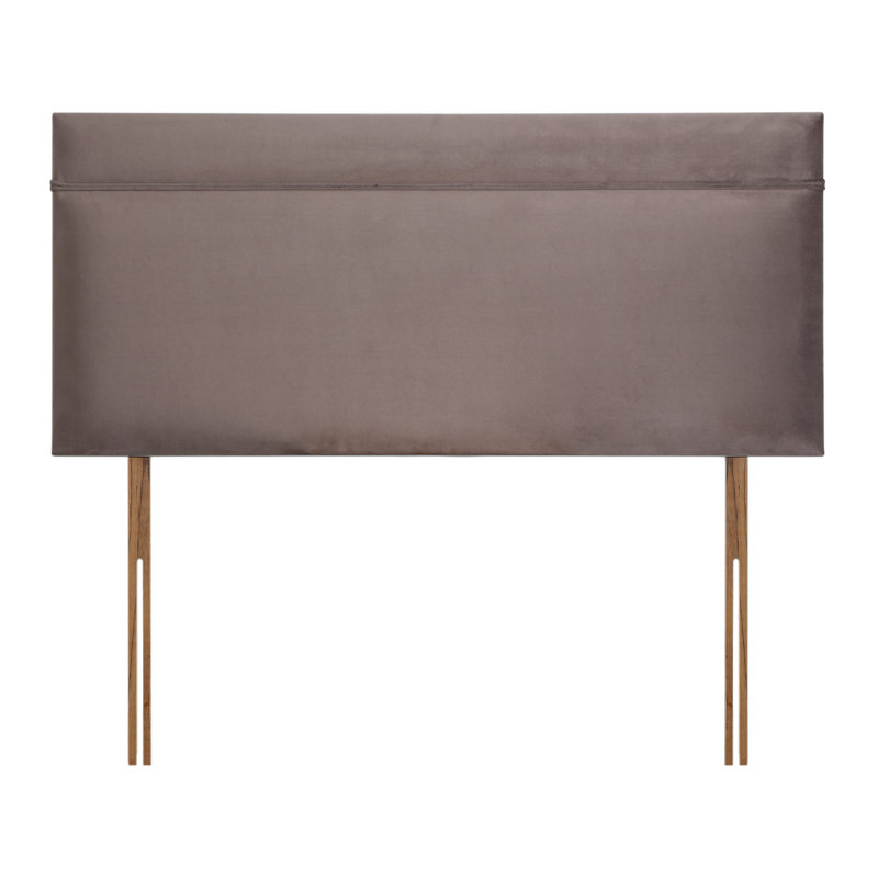 Arturo Upholstered Panel Headboard, Double (4'6), Plush Mole, Velvet
