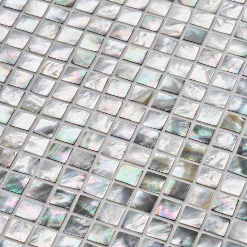 Donegal 0.59" x 0.59" Seashell Grid Mosaic Wall Tile