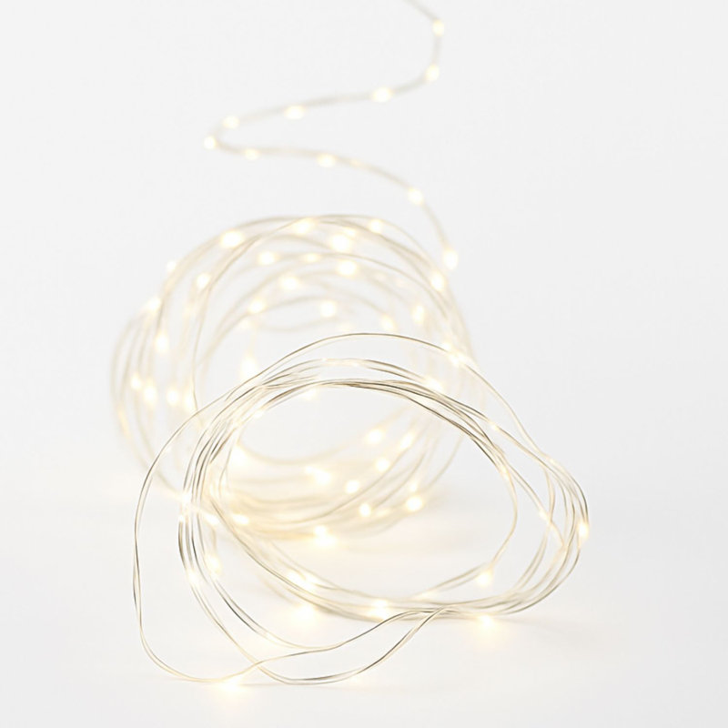  180 branches d'arbre de Noël en cuivre jaune argenté - 9 pi, conception flexible à 6 brins, éclairage intérieur / extérieur pour les fêtes, les mariages, les fêtes et la décoration intérieure