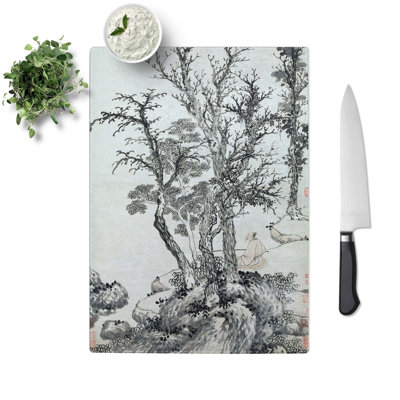 Tempered Glass Autumn Wood Chopping Board