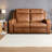 Modern Reclining Sofas, Brown PU Leather Adjustable Loveseat for Home