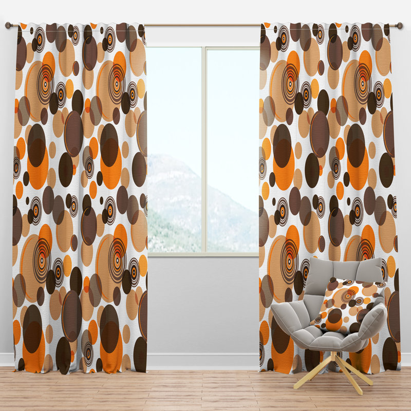 Panneau de rideau simple semi-diaphane avec passe-tringle Mid-Century, l 52 po x L 120 po