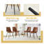 Ensemble de table de salle à manger 71 "ovale en verre avec 6 chaises en tissu brun - Mobilier de cuisine moderne-1330861813-1330861810