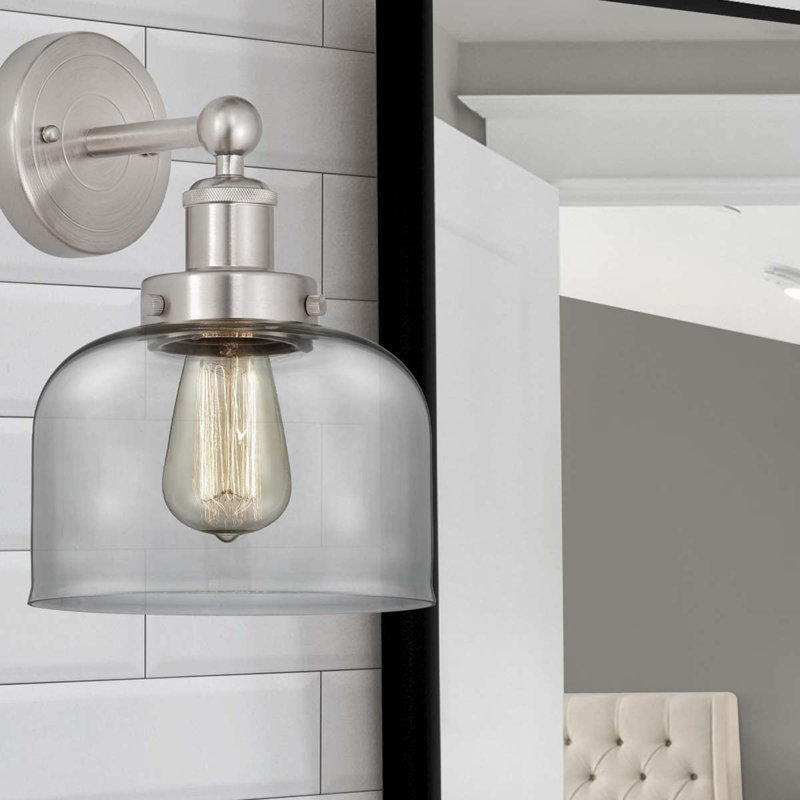 Cetronia Armed Sconce, Clear, Brushed Satin Nickel