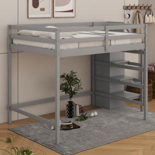 Full Size Loft Bed (Built-In Storage Wardrobe + Staircase) – Ideal For Large Bedrooms