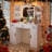 Makeup Vanity Desk With 3-Color LED Lighted Mirror & Power Outlet