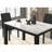 Syon Dining Table, 47 Inch White Faux Marble Top, Black Wood Legs-118708318