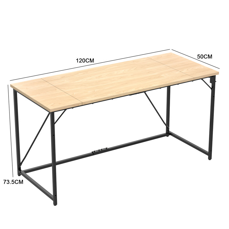 Odoaker Metal Base Writing Desk, 75" H x 120" W x 50" D, Beige