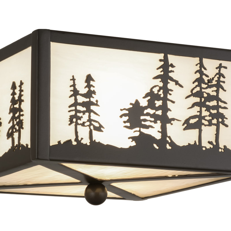 Plafonnier semi-encastré 2 lumières unique / remarquable à 2 lumières de 14 po