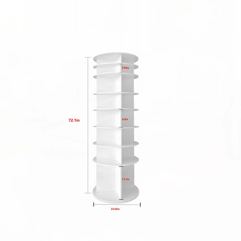 Étagère à chaussures rotative à 8 niveaux, présentoir à chaussures tournantes, organisateur de chaussures, carrousel rond de rangement pour chaussures 360, organisation de placard à chaussures à rotation verticale (BLANC)