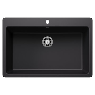 Évier de cuisine à montage double 33 po LGR SILGRANIT - noir charbon Liven