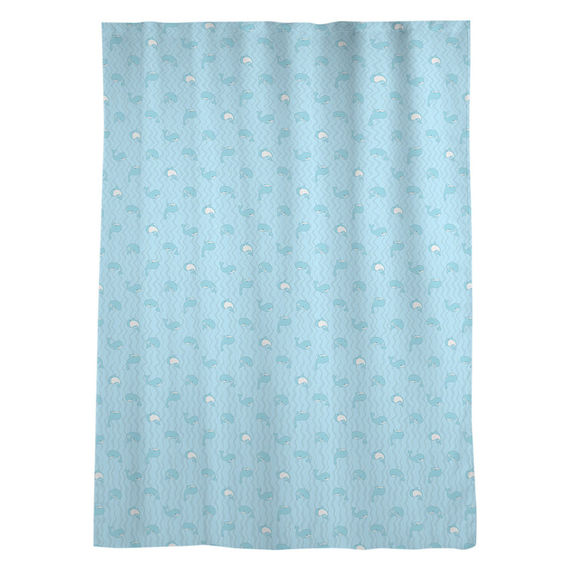 Panneau de rideau simple avec passe-tringle baleines, Bleu pâle