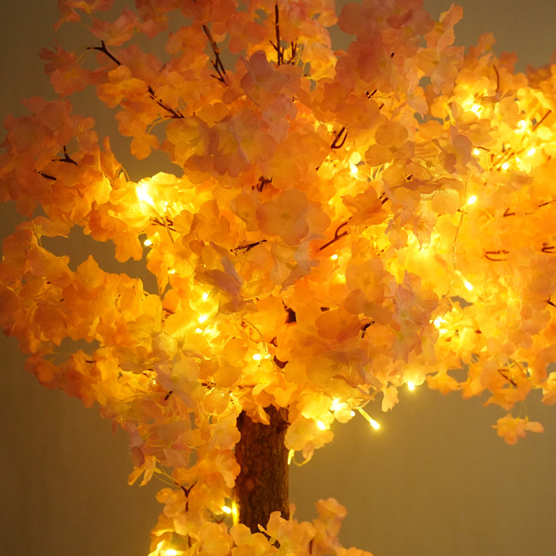 Pink Artificial Cherry Tree Fake Sakura Tree With Lights