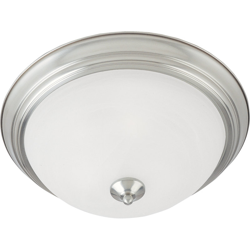 Brenden Glass Flush Mount, Frosted, Satin Nickel
