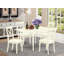L'ensemble 5 pièces de table et chaises de cuisine comprend une table de salle à manger rectangulaire avec Dropleaf et 4 chaises en similicuir, blanc lin-637822072