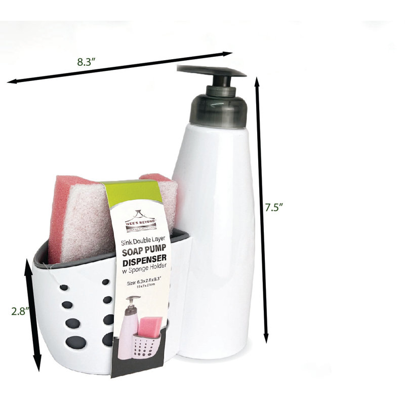 Double Layer Soap Pump Dispenser With Sponge Holder