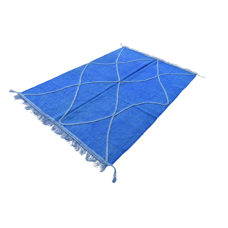 Tapis bleu 4 pi x 6 pi
