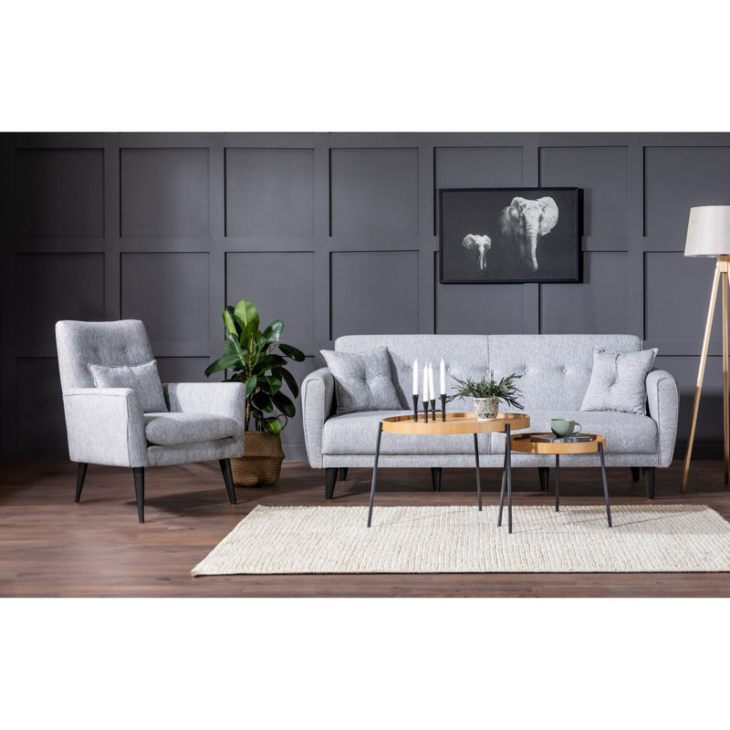 Canapé-lit tapissier Sky, 100 % polyester gris