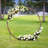 Costway 7.4 Ft Round Wedding Arch Wooden Arbour Backdrop Stand With Triangular-Shaped Base