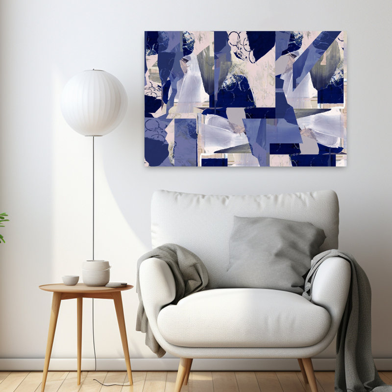 Art contemporain abstrait géométrique, H 36 po x l 24 po