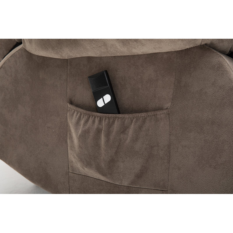 Wild Velvet Power Lift Recliner Chair with Side Pockets, Light Camel
