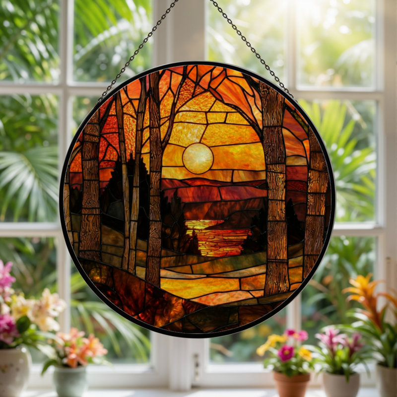 Panneau de vitrail 12 po H, 12" H x 12" W