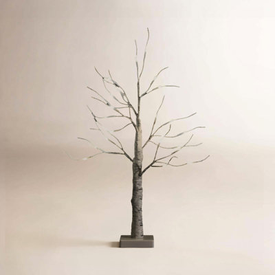 Pre-Lit White Birch Tabletop Tree