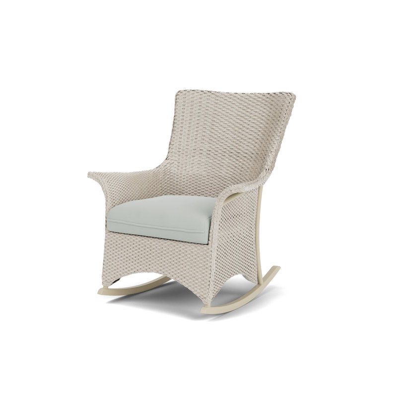 Mandalay Outdoor Rocker Chair, Callen Celadon, Linen