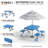 4 - Person Patio Dining Set Umbrella Hole Included Rectangular Table