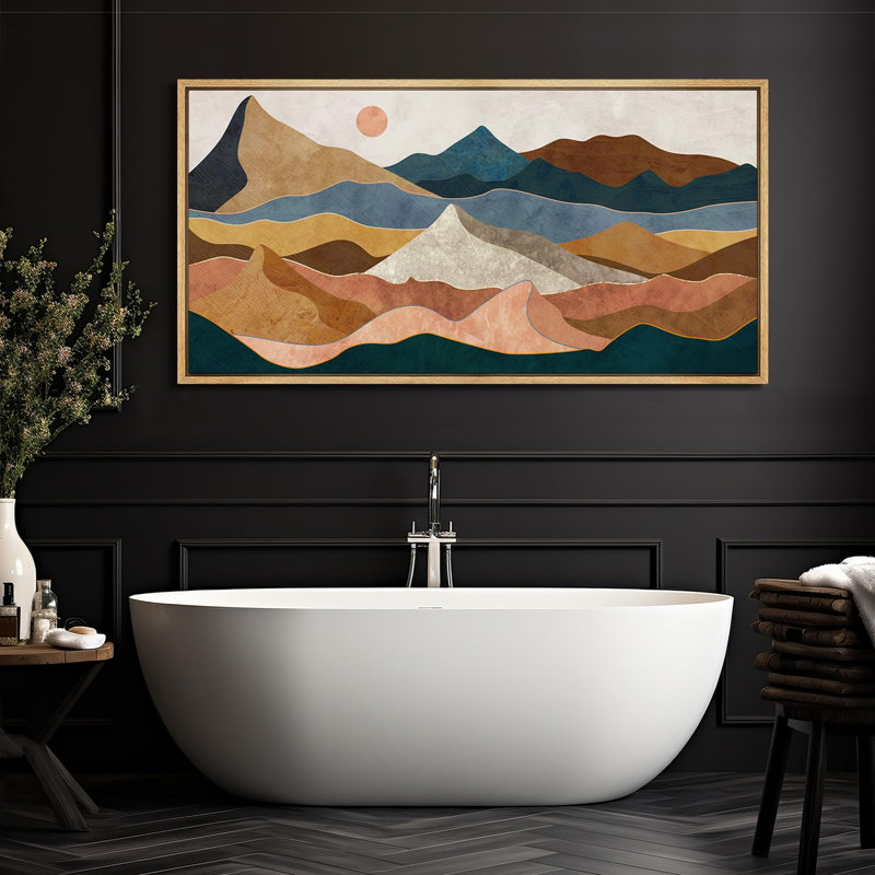 Très grande œuvre d'art murale encadrée, H 30 po x l 60 po, Naturel