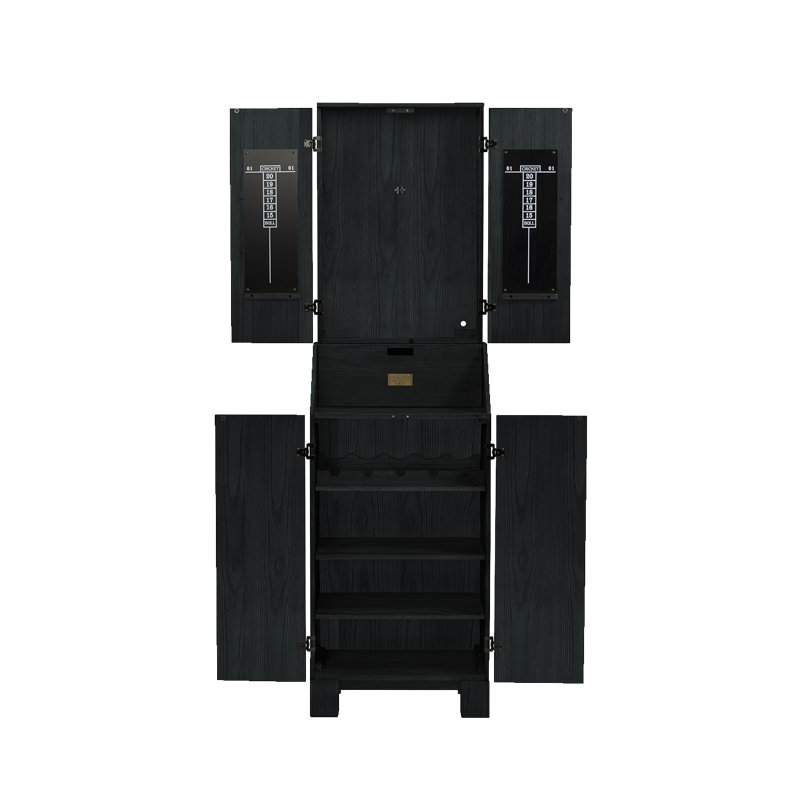 Armoire de jeu de fléchettes autoportante American Heritage Alta, Bois de frêne noir