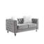 Causeuse rembourrée 60 po en velours avec 2 coussins décoratifs 60 po-112444033