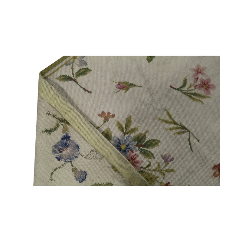 Tapis taupe, vert et rose noué à la main de haute qualité