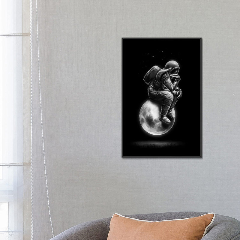 «Space Thinker», impression sur toile, H 26 po x l 18 po x P 1,5 po, Toile avec cadre noir, Pas de tapis