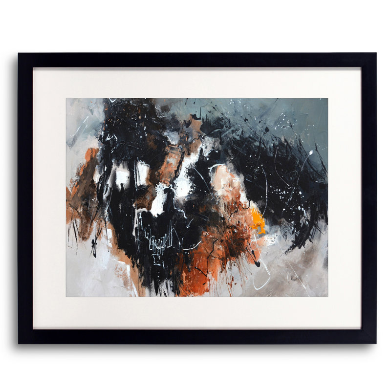 «Abstract 795» par Pol Ledent - Peinture encadrée, H 17,25 po x l 21,25 po