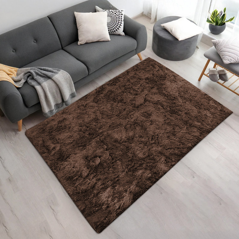 Soft Plush Shaggy Area Rug – Ultra Cozy High-Pile Fluffy Carpet for Living Room, Bedroom & Modern Home Décor, Brown
