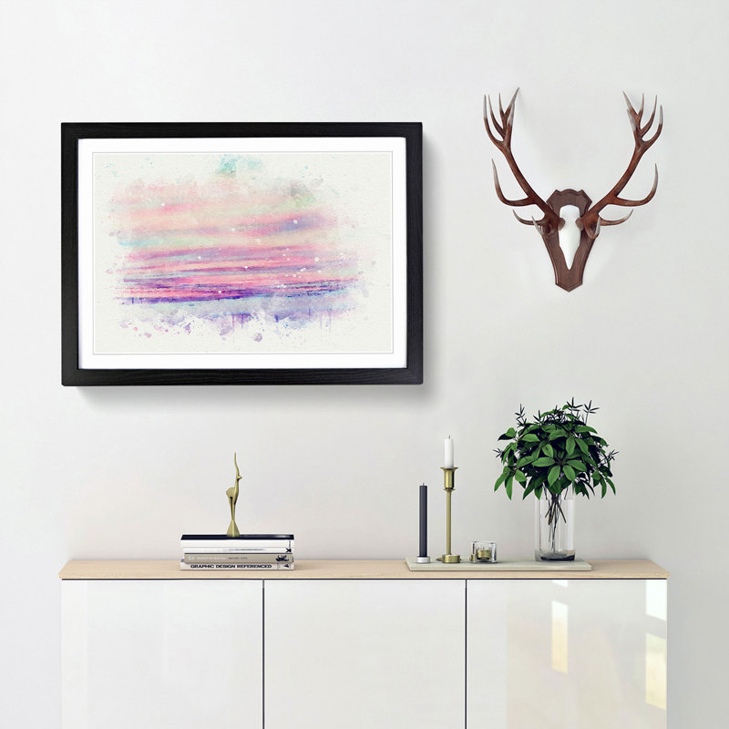 Pastel Sky in Abstract - Framed Print, 48cm H x 65cm W x 2cm D, Black Framed