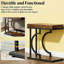 Table de couloir élégante avec un design compact et élégant, idéale pour les petits espaces de vie C - Maison, structure semi-circulaire, finition noire et brune, facile à nettoyer