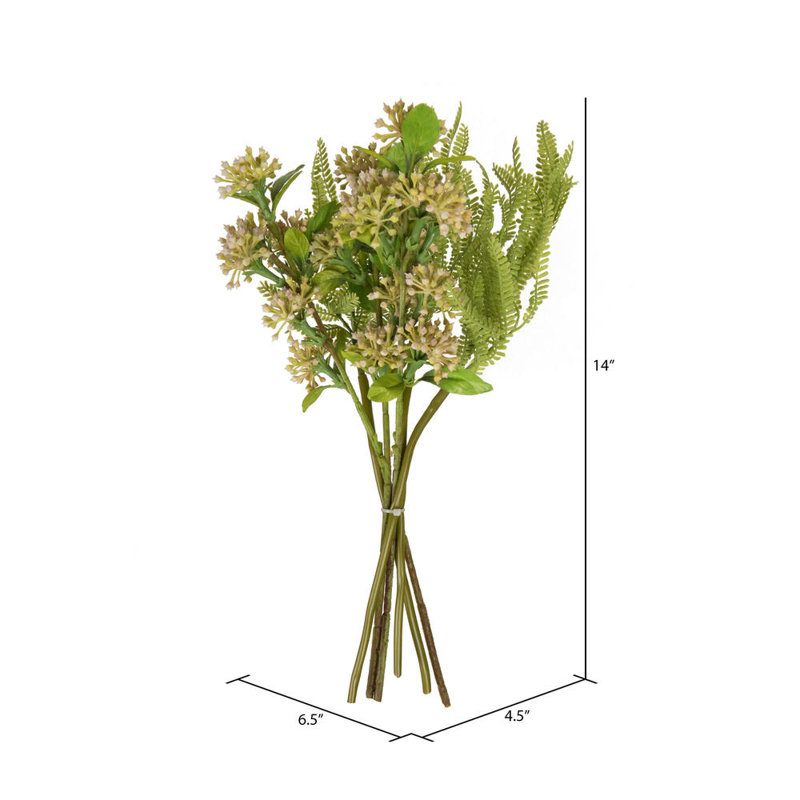 Ensemble de 2 plantes artificielles en fougère, Jaune