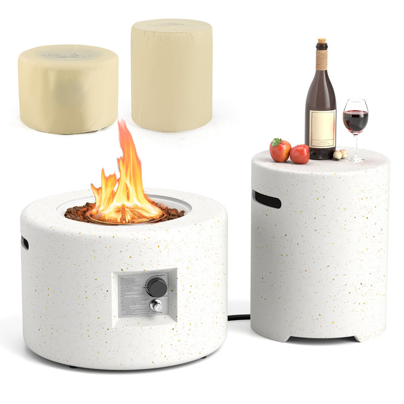 Ensemble de table de foyer d'extérieur 40 000 BTU avec brûleur en acier inoxydable