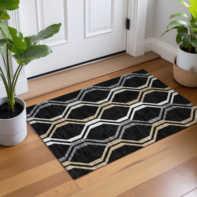 Tapis Mid-Century moderne lavable à la machine intérieur / extérieur Chantille ACN2326, Rectangle 1 pi 8 po x 2 pi 6 po
