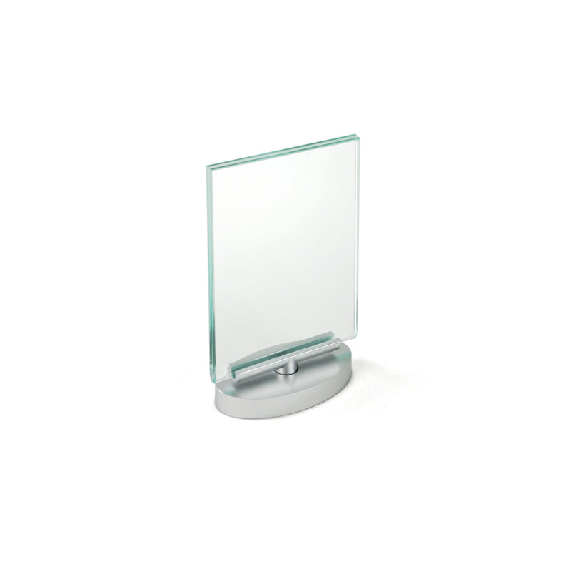 Silver Acrylic Desktop Revolving Sign Holder Frame 4" x 6"