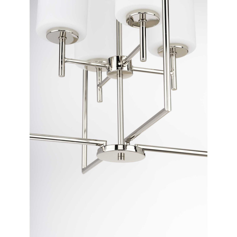 Lustre rectangulaire à 4 lumières Steelville, Nickel poli