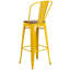 Tabouret de bar ou de comptoir en métal Marian avec dossier et siège en bois Marian-2101696429-2101696446-2127243145
