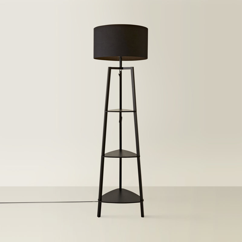 Aidrian 155cm Tripod Floor Lamp, Yes, Black, Matt Black